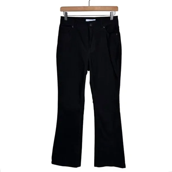Antonio Melani Aria Black Corduroy Flare Mid Rise Classic Chino Pants - Picture 1 of 7